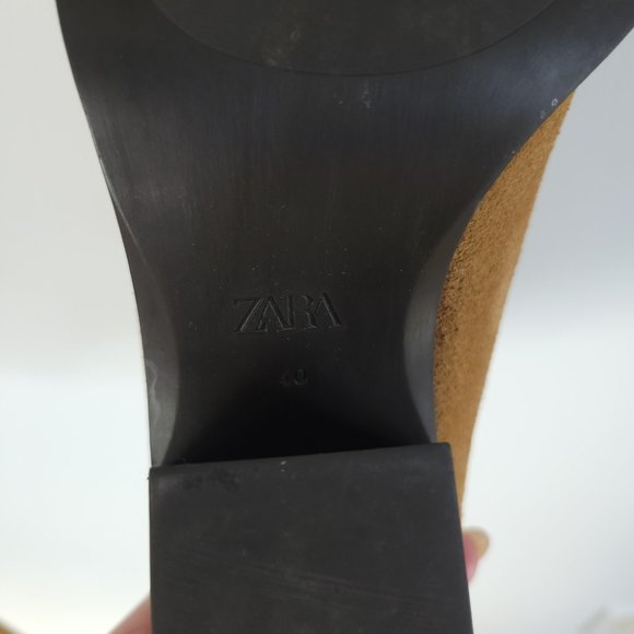 Zara Suede Cowboy-Style Ankle Boots EU 40 - Picture 9 of 13